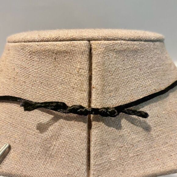 Vtg RK Productions Hand Cast Stone Carved Domino Pendant Necklace Black Cream OS - Picture 5 of 7